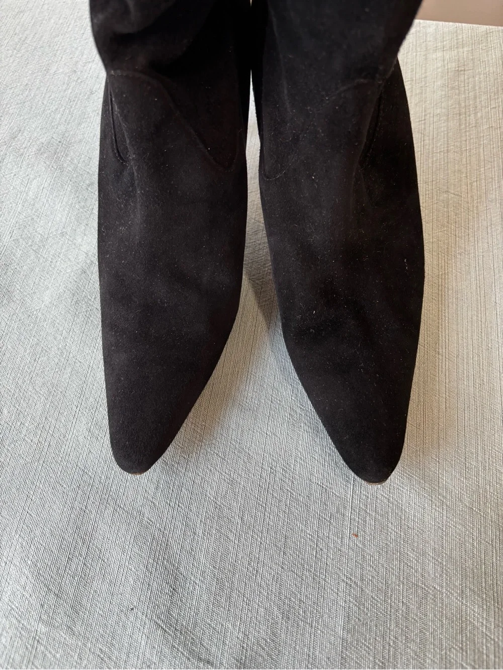Manolo Blahnik Black Stretch-Suede Over-the-Knee Stiletto Boots Pamfilo 90